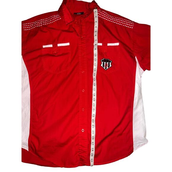 Red Ape mens red short sleeve button up shirt size 3x - Picture 6 of 7